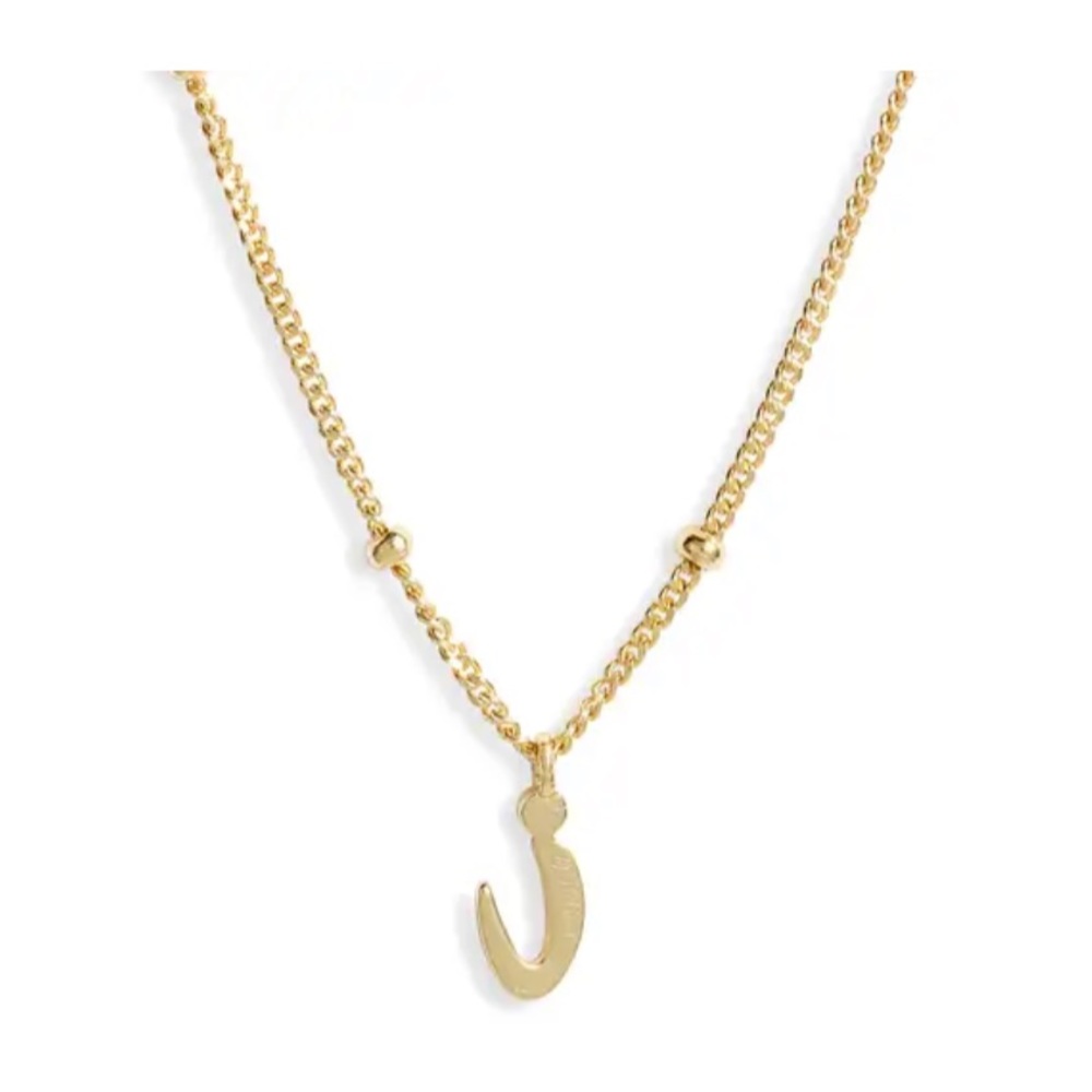 ❌Argento Vivo I Sterling Silver Rondelle Script Initial Pendant Necklace Gold I
